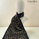 001 İpeksi Saten Fular - Leopar Desenli