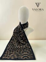 001 İpeksi Saten Fular - Leopar Desenli