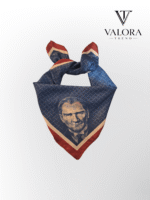 002 72x72 cm Atatürk Temalı Saten Fular Bordo | Atatürk İmzalı Kare Fular, İpek Görünümlü Şal