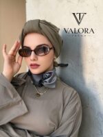 006 Siyah Gri Degrade Saten Bandana - Görsel 3