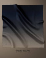 008 Lacivert Gri Degrade Saten Bandana - Görsel 4