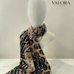 014 İpeksi Saten Fular Leopar & Zebra Desenli Karma Vahşi Seri Fular
