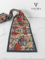 017 İpeksi Saten Fular Vintage Gül Desenli Saten Fular 33x171 cm Fular - Görsel 2