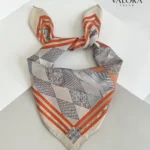 069 Geometrik At Desenli Saten Bandana