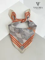 069 Geometrik At Desenli Saten Bandana