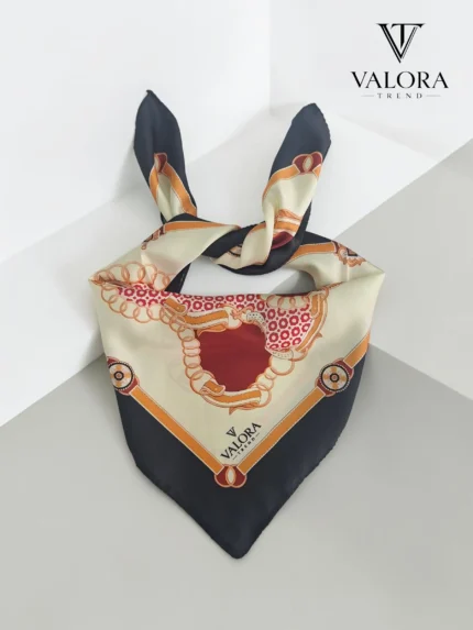 079 Saten Bandana Barok Şal Desenli