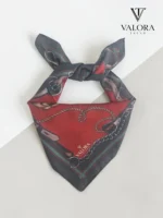 080 At ve Zincir Desenli İpeksi Saten Bandana