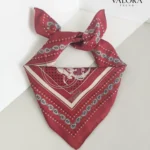 081 Fayton Desenli İpeksi Saten Bandana