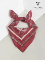 081 Fayton Desenli İpeksi Saten Bandana