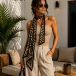 002 İpeksi Saten Fular - Zebra Desenli