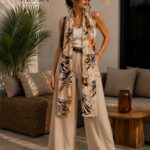 007 İpeksi Saten Fular - Barok & Zebra Desenli