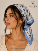 060 Deniz Kabuklu Mavi Bandana - Görsel 2
