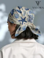 060 Deniz Kabuklu Mavi Bandana - Görsel 3