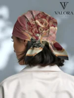 079 Saten Bandana Barok Şal Desenli - Görsel 2