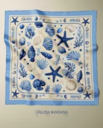 060 Deniz Kabuklu Mavi Bandana - Görsel 4