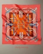 070 Trend Binicilik Temalı Kemer Desenli Saten Bandana - Görsel 3