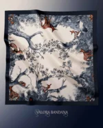 074 Geyik Desenli Doğa Temalı Saten Bandana - Görsel 3