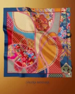 077 Patchwork Desenli Çiçekli Karma Motifli Saten Bandana - Görsel 3
