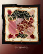 079 Saten Bandana Barok Şal Desenli - Görsel 3