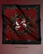 080 At ve Zincir Desenli İpeksi Saten Bandana - Görsel 3