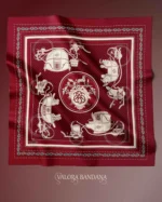 081 Fayton Desenli İpeksi Saten Bandana - Görsel 3