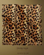 005 Trend Leopar Desenli Saten Fular 72x72 cm – Kadın Kare Fular, Şık Boyun Fuları, Saç Fuları, Çanta Aksesuarı, Animal Print Desenli - Görsel 4