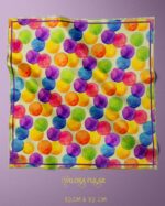 006 Trend Renkli Puantiye Desenli Saten Fular 72x72 cm – Kadın Kare Fular, Modern Boyun Fuları, Saç Fuları, Çanta Aksesuarı - Görsel 4