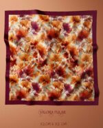 013 Çiçek Desenli Saten Fular 72x72 cm Kare Fular Kadın Boyun Fuları Saç Fuları Çanta Aksesuarı - Görsel 3