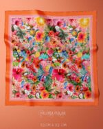 026 Valora Trend Tropikal Yaz Desenli Saten Fular 72x72 cm Kare Fular Kadın Boyun Fuları Saç Fuları Plaj ve Tatil Aksesuarı - Görsel 3